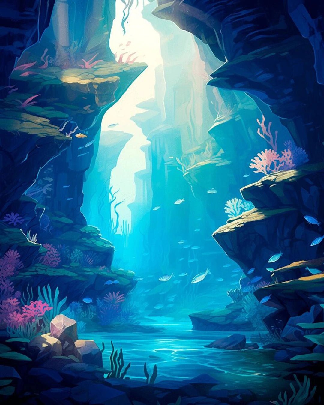 Hidden Underwater Canyon paint by numbers kit