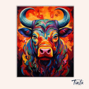 Vivid Bull Portrait paint by numbers kit