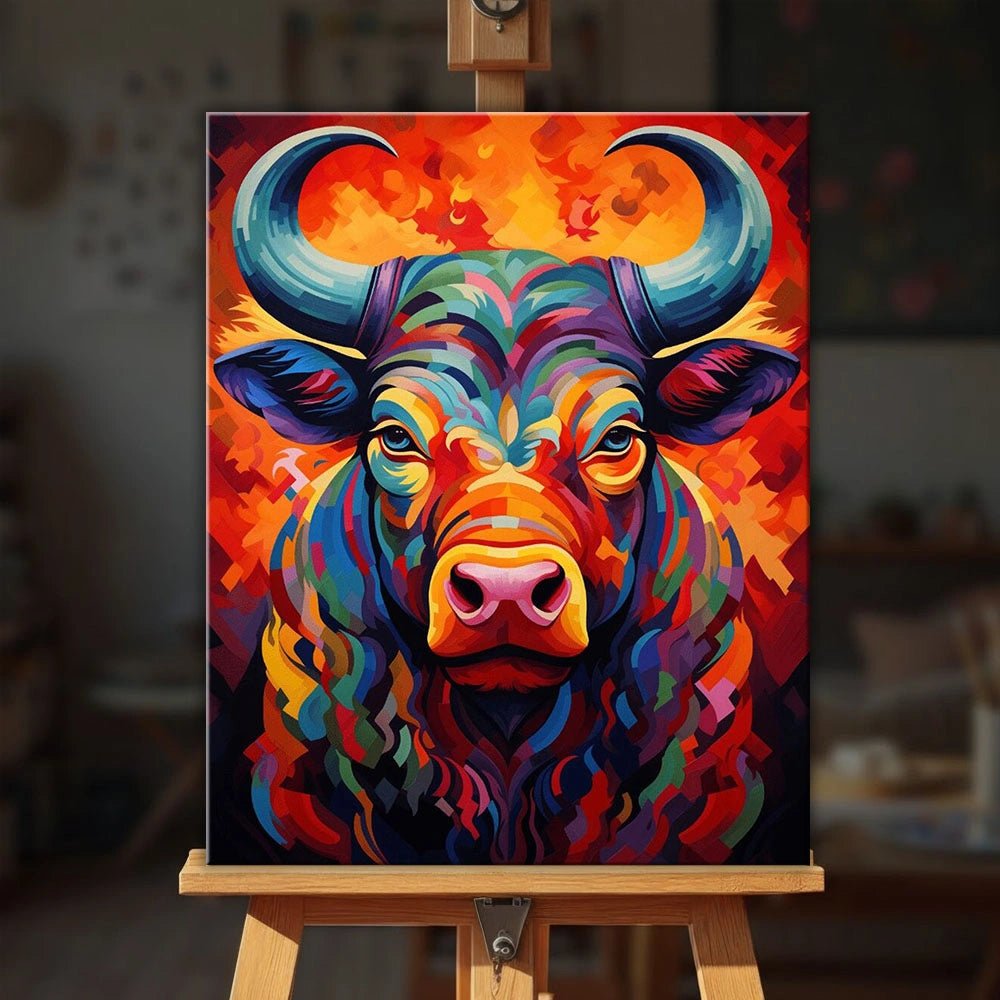 Vivid Bull Portrait paint by numbers kit