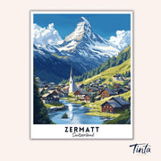 Zermatt - Travel Poster paint by numbers kit