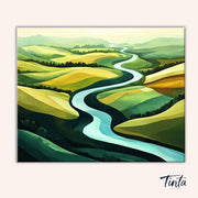 River Through Rolling Hills paint by numbers kit