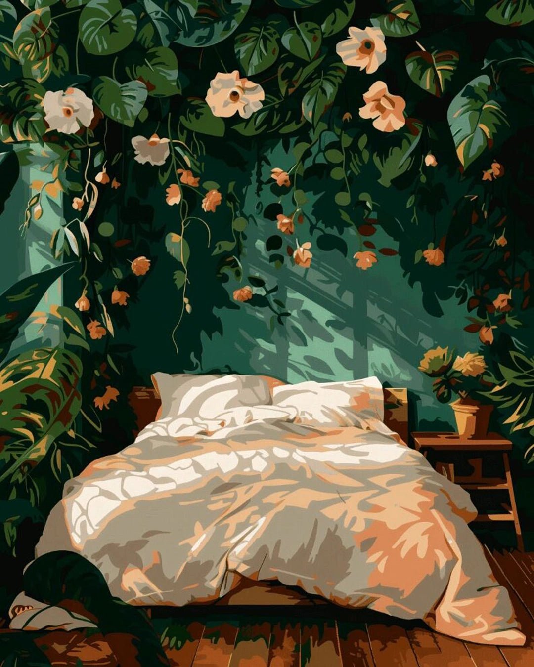 Garden Bedroom Retreat paint by numbers kit