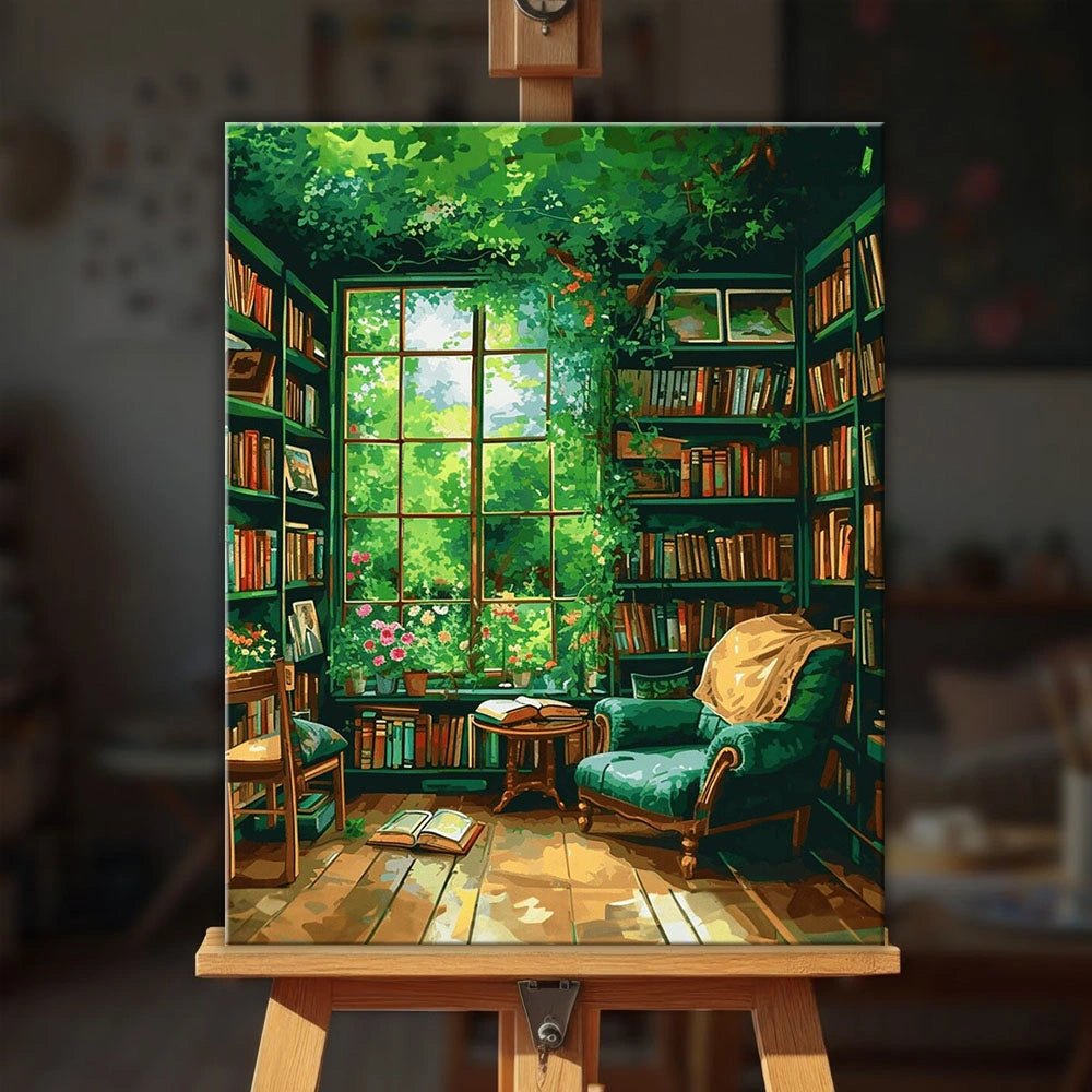 Verdant Book Nook paint by numbers kit