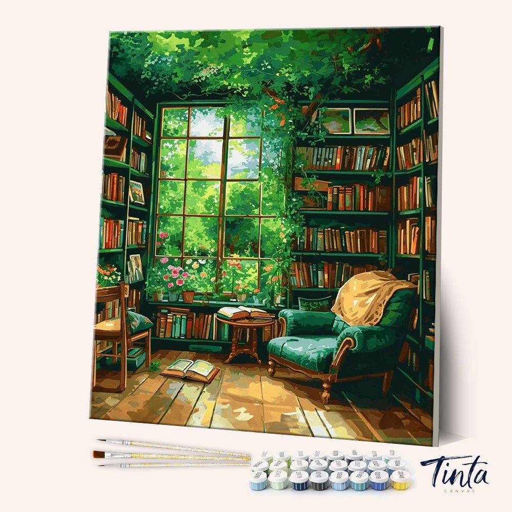 Verdant Book Nook paint by numbers kit