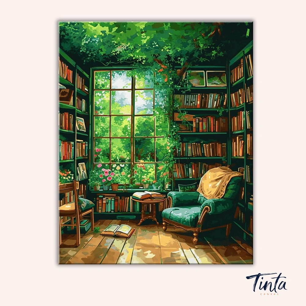 Verdant Book Nook paint by numbers kit