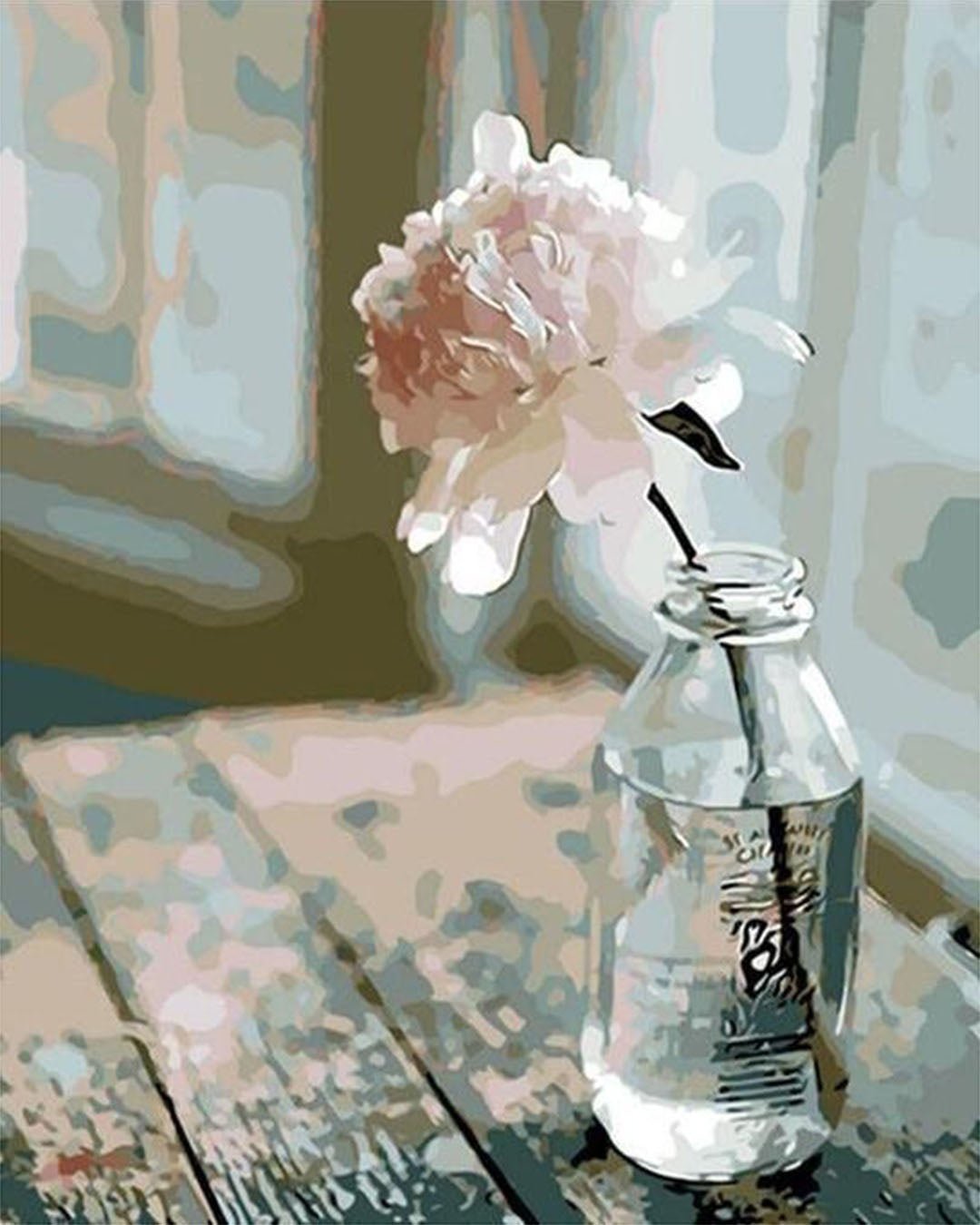 White Flower paint by numbers kit