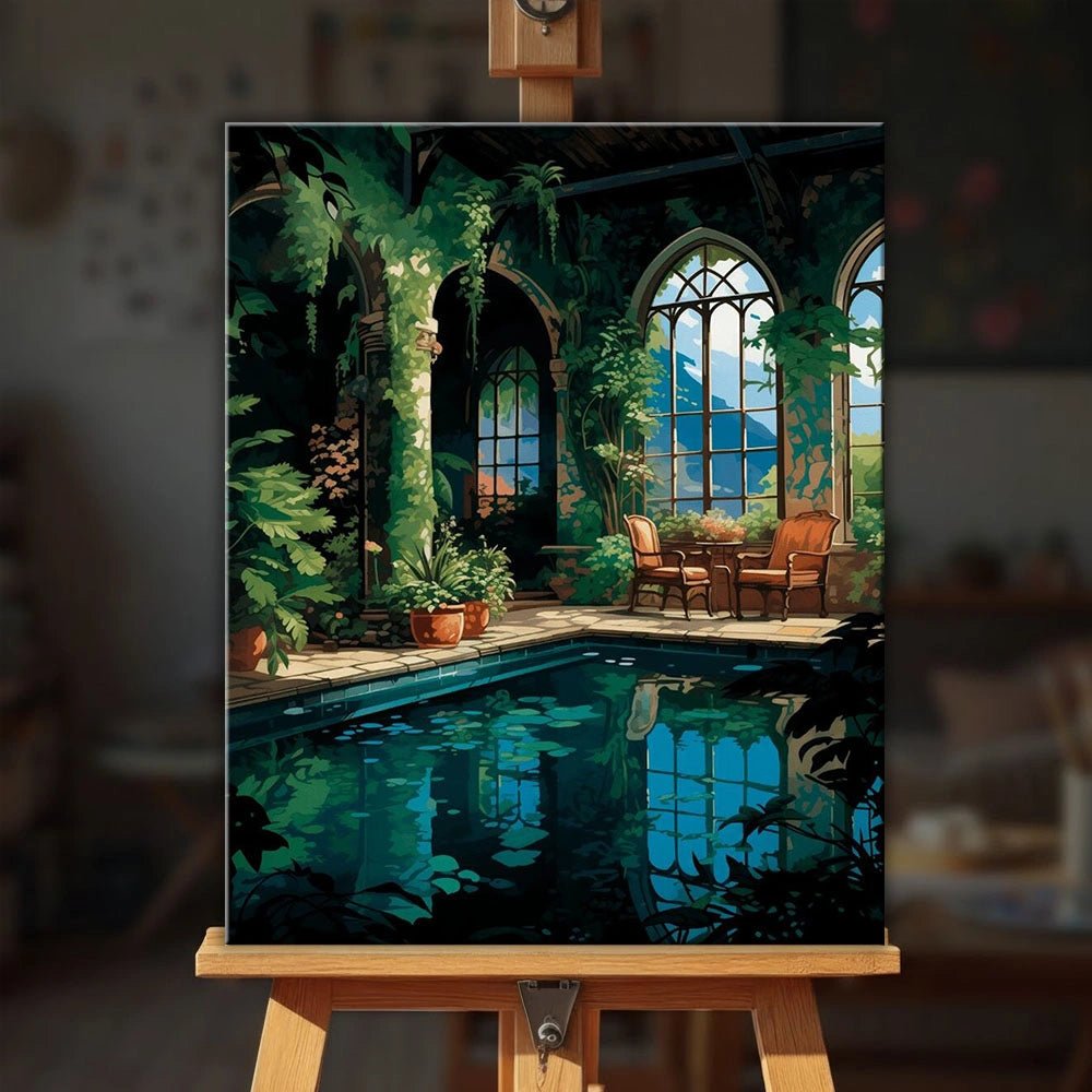 Verdant Indoor Pool paint by numbers kit