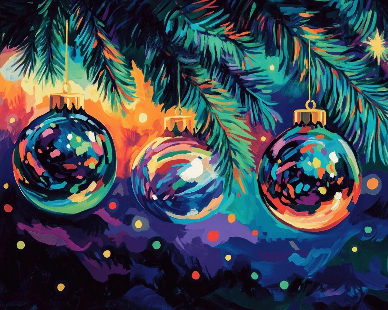 Vibrant Baubles paint by numbers kit