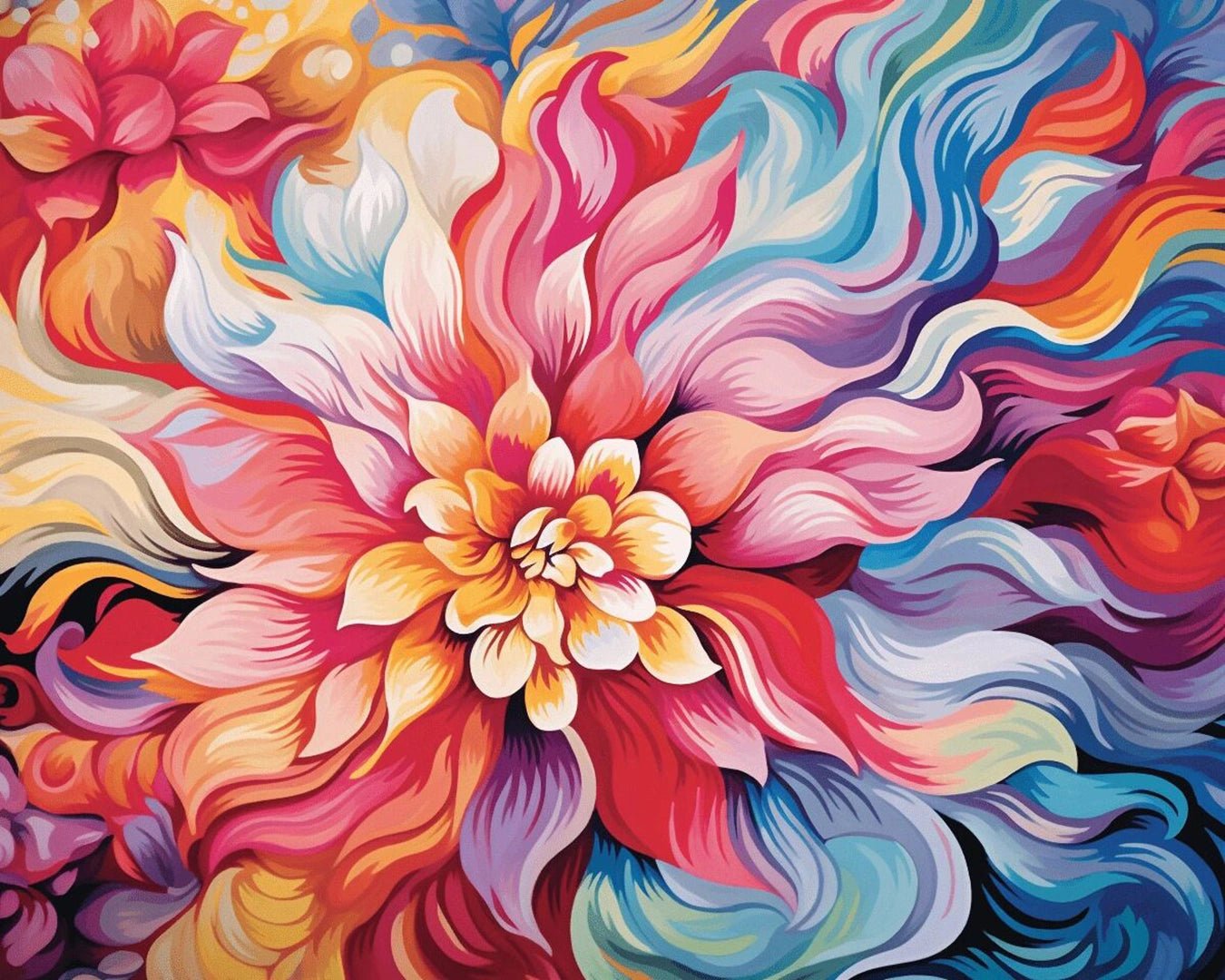 Blooming Colorburst paint by numbers kit