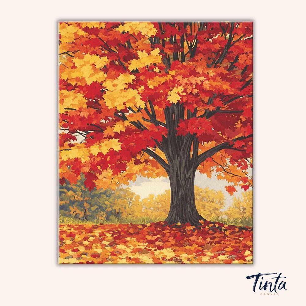 Autumn Maple Stillness paint by numbers kit