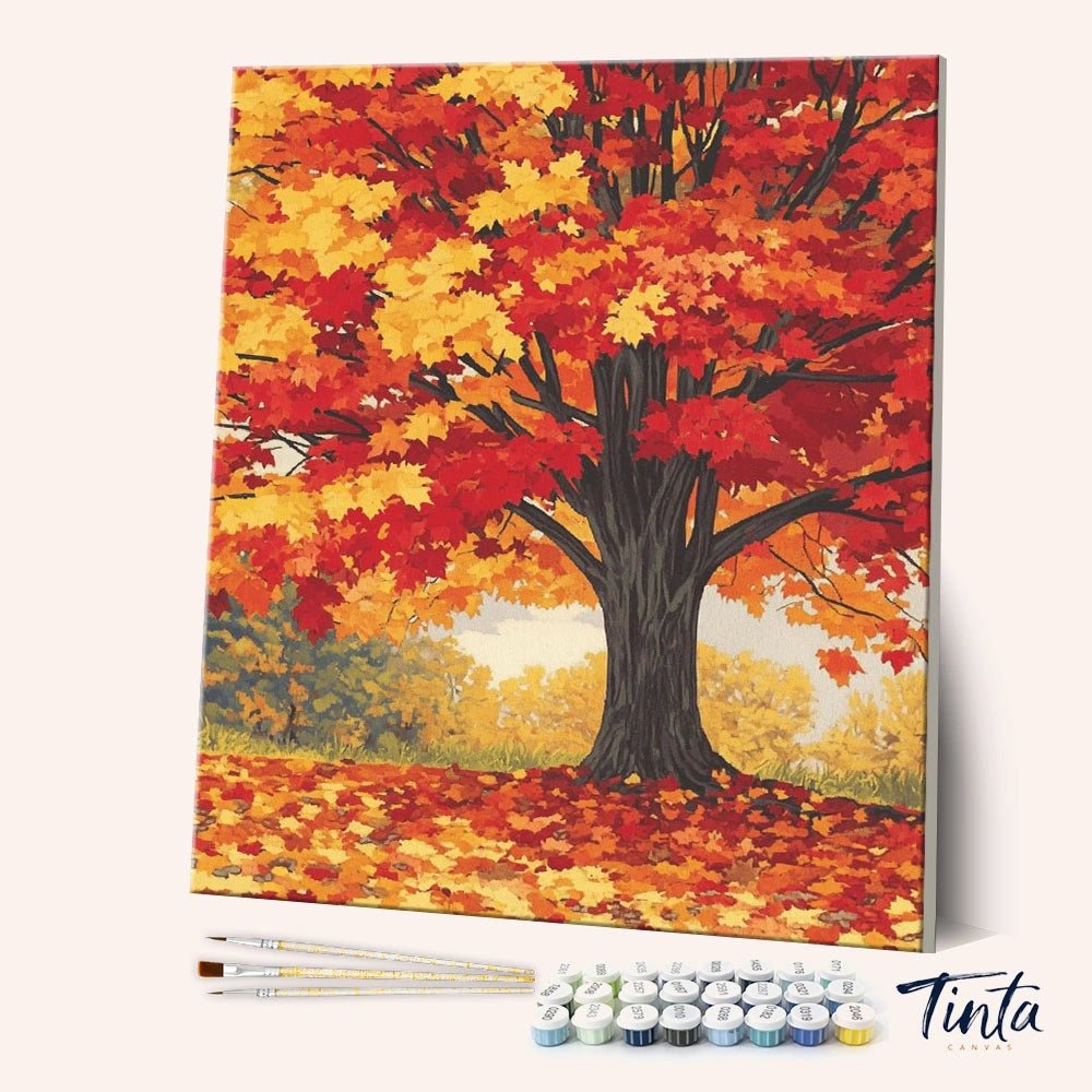 Autumn Maple Stillness paint by numbers kit