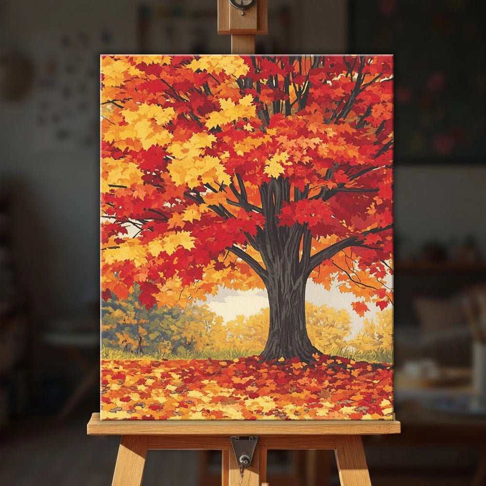 Autumn Maple Stillness paint by numbers kit
