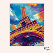 Radiant Eiffel Tower paint by numbers kit