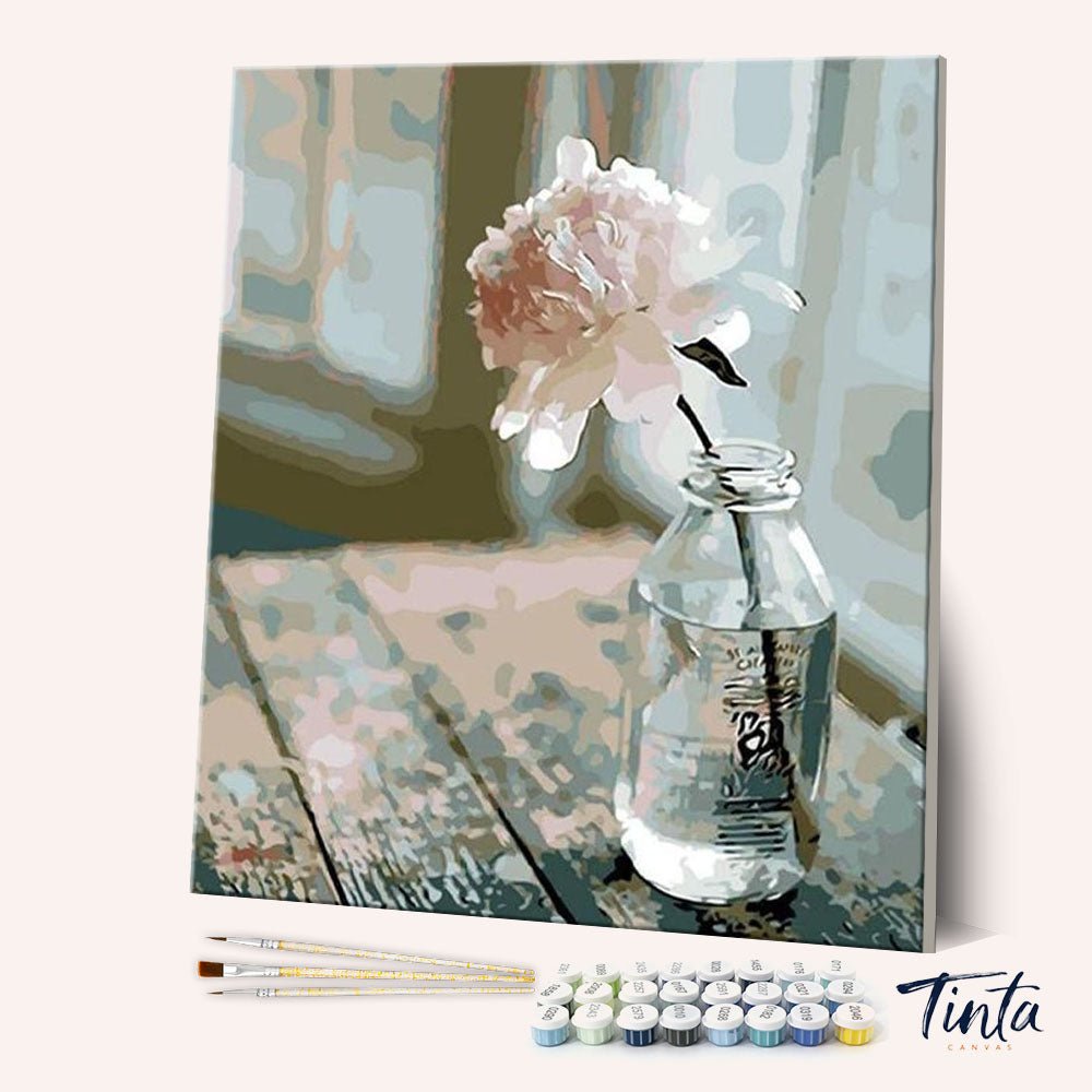 White Flower paint by numbers kit