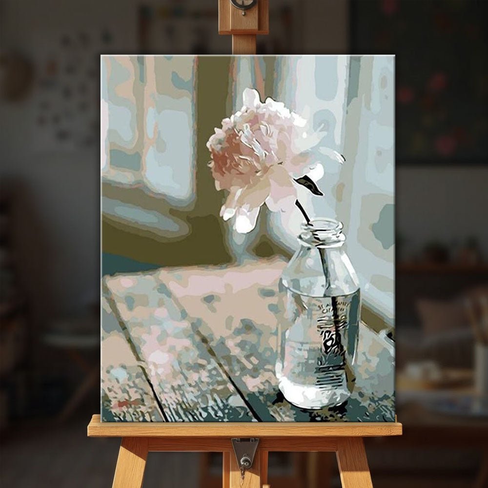 White Flower paint by numbers kit