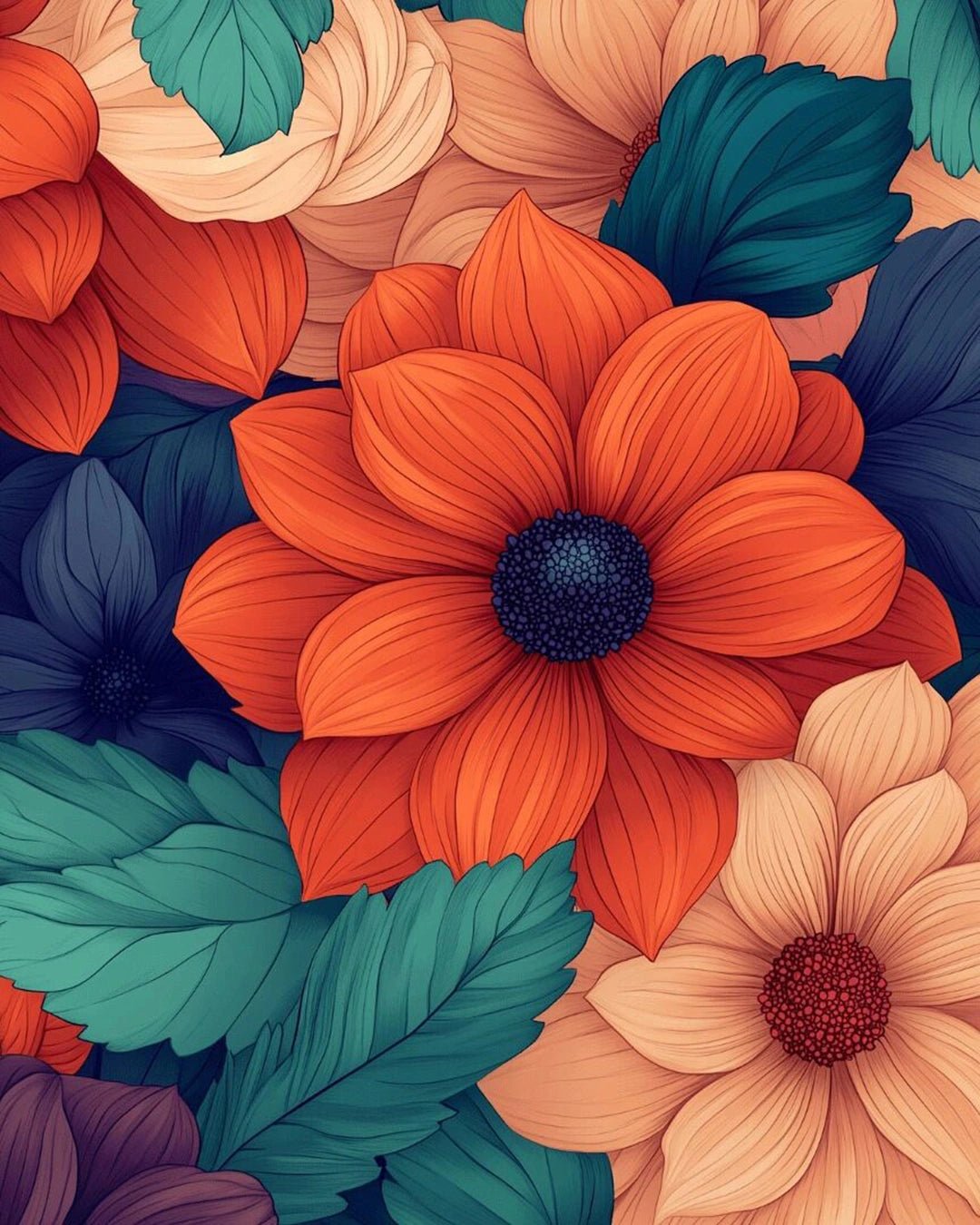 Petals in Harmony paint by numbers kit