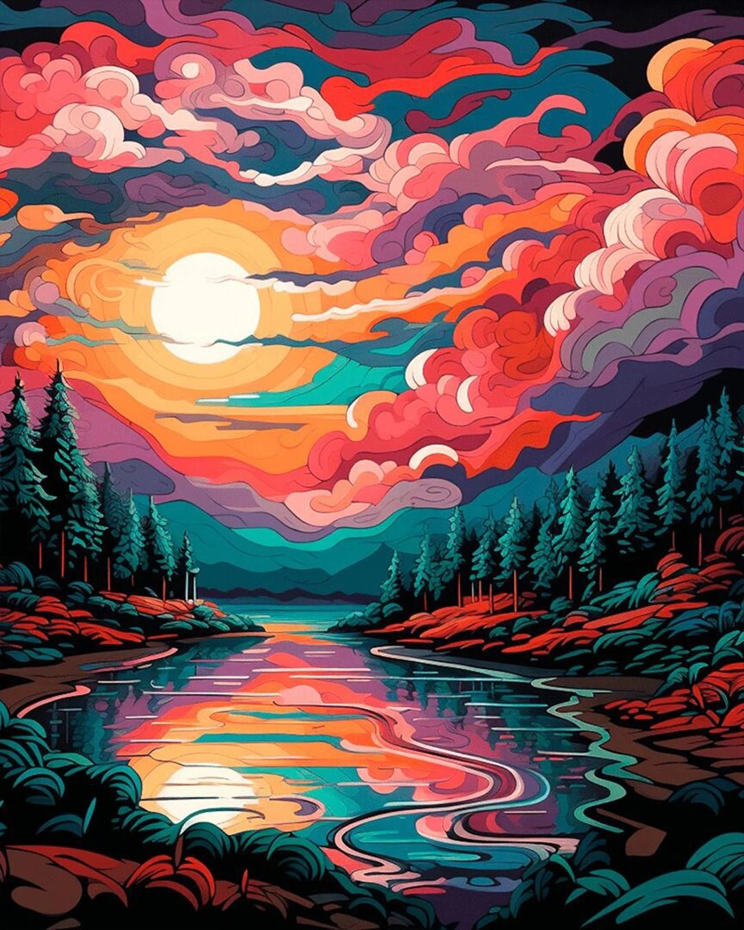 Vibrant Serenity paint by numbers kit