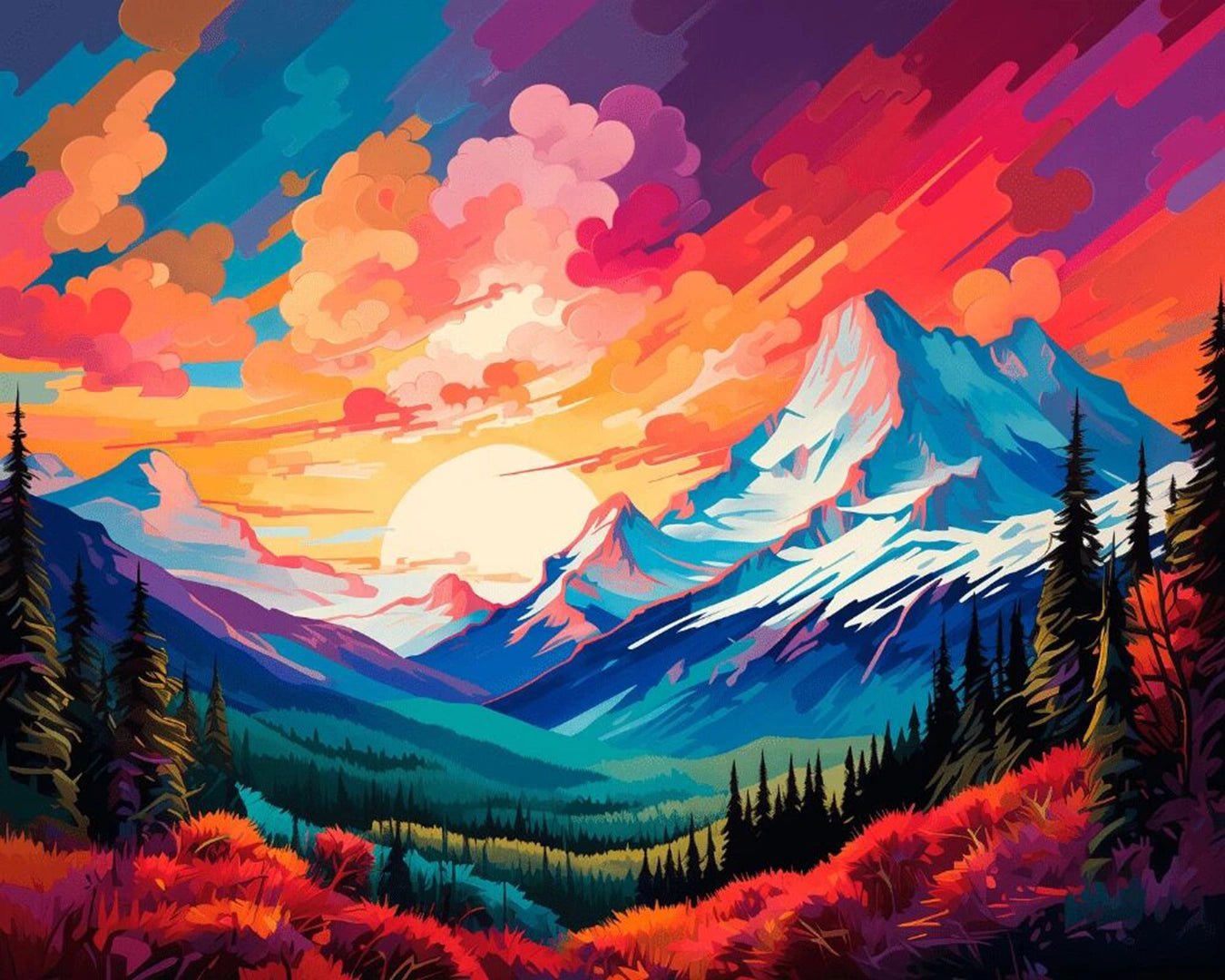 Emberlight Over the Peaks paint by numbers kit