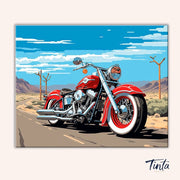 Chopper Motorcycle Beach paint by numbers kit
