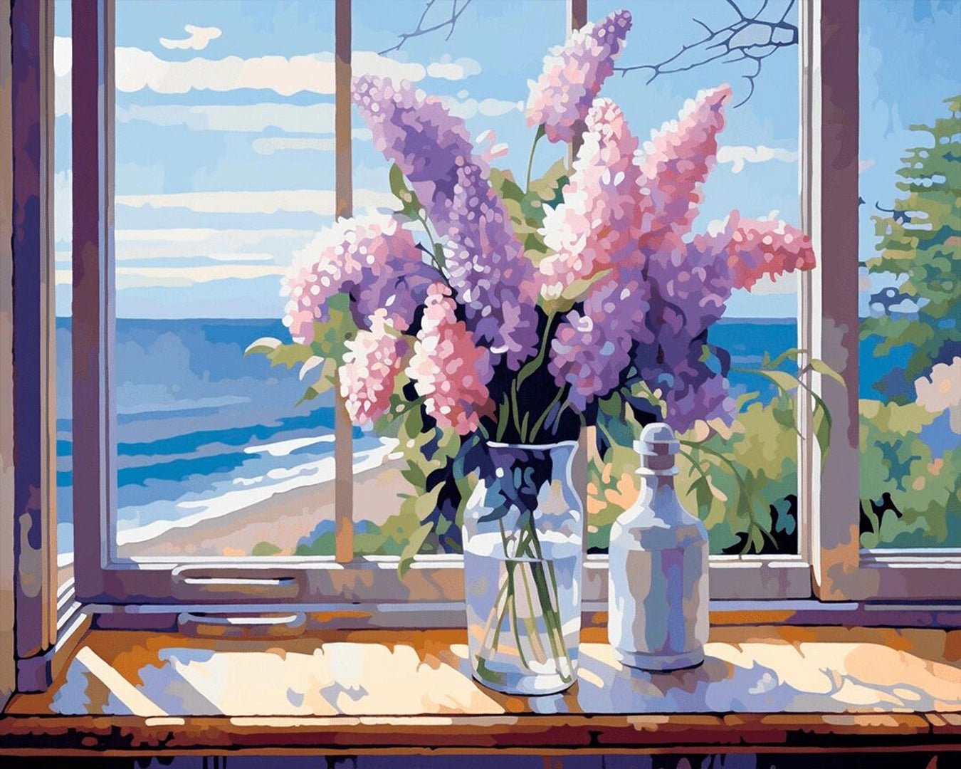 Window of Quiet Bloom paint by numbers kit
