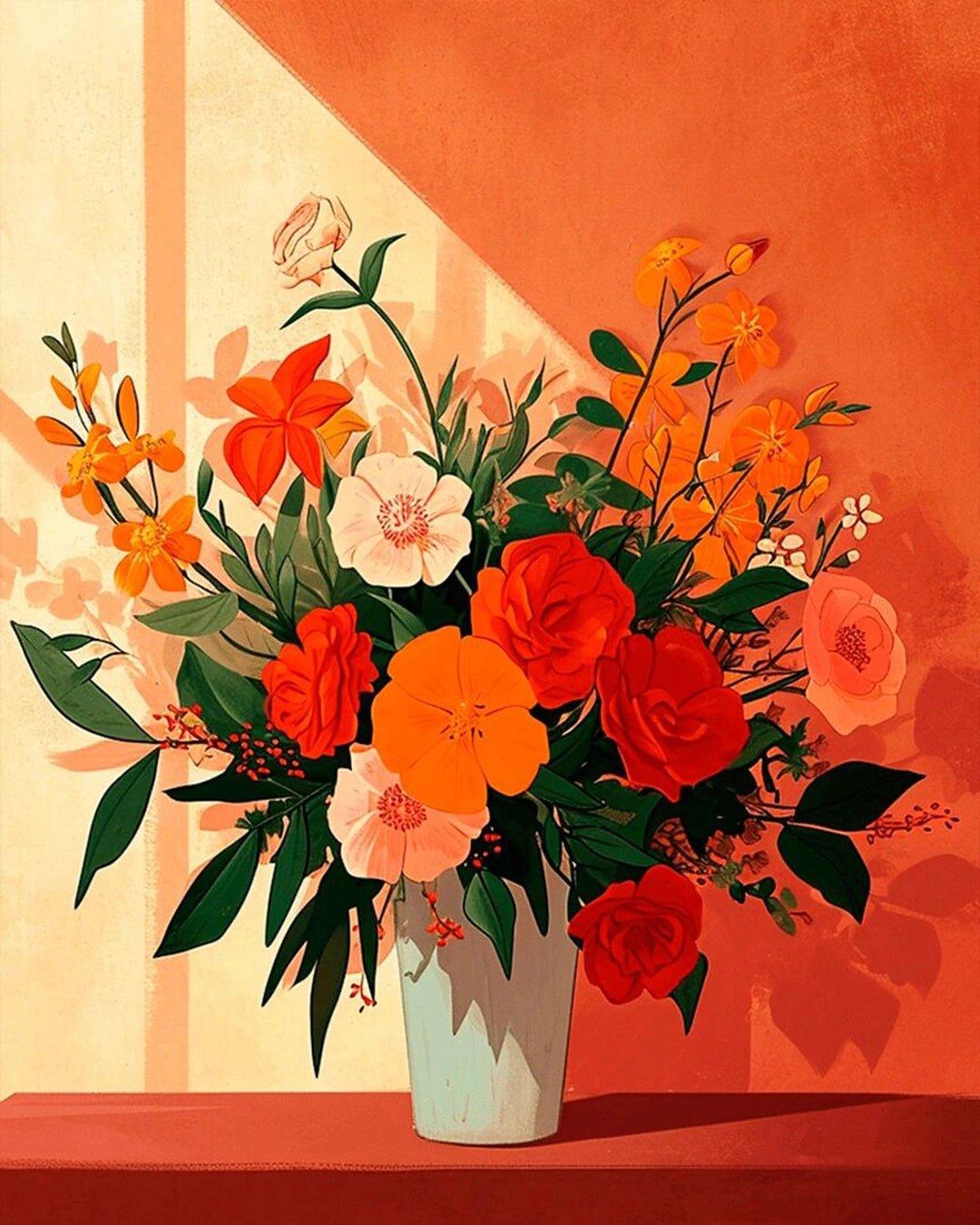 Sunlit Petals Still Life paint by numbers kit