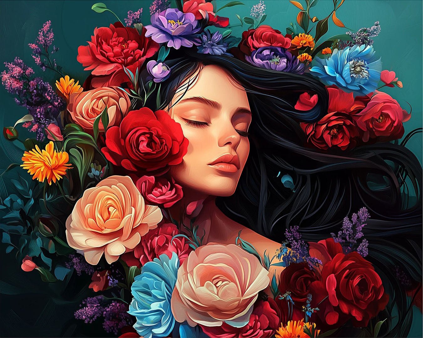 Blooming Reverie paint by numbers kit