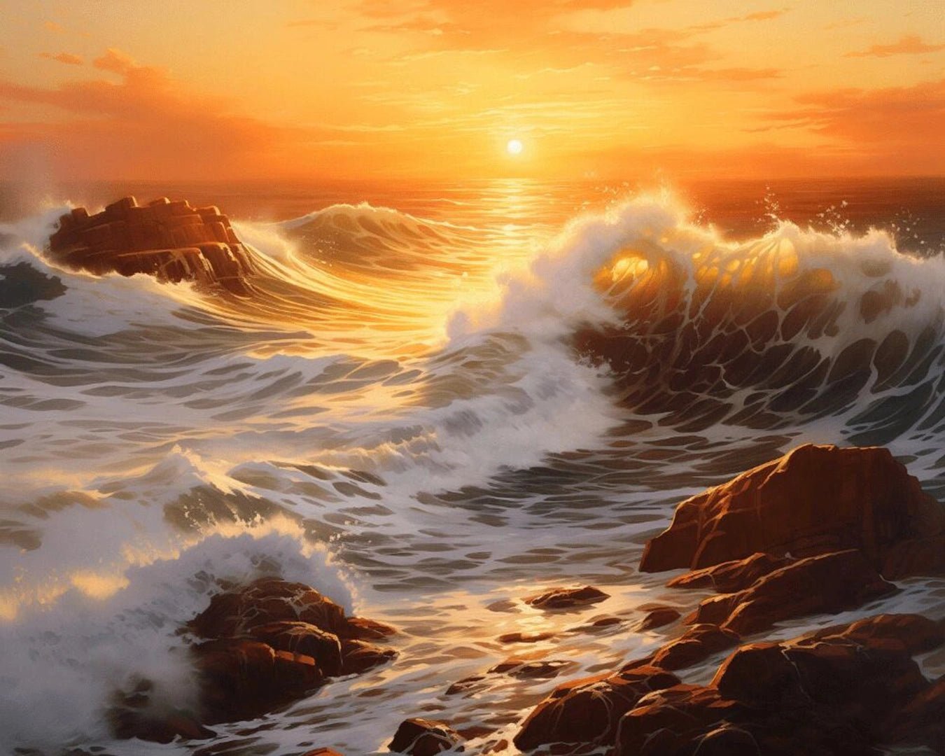 Wave Sunset paint by numbers kit