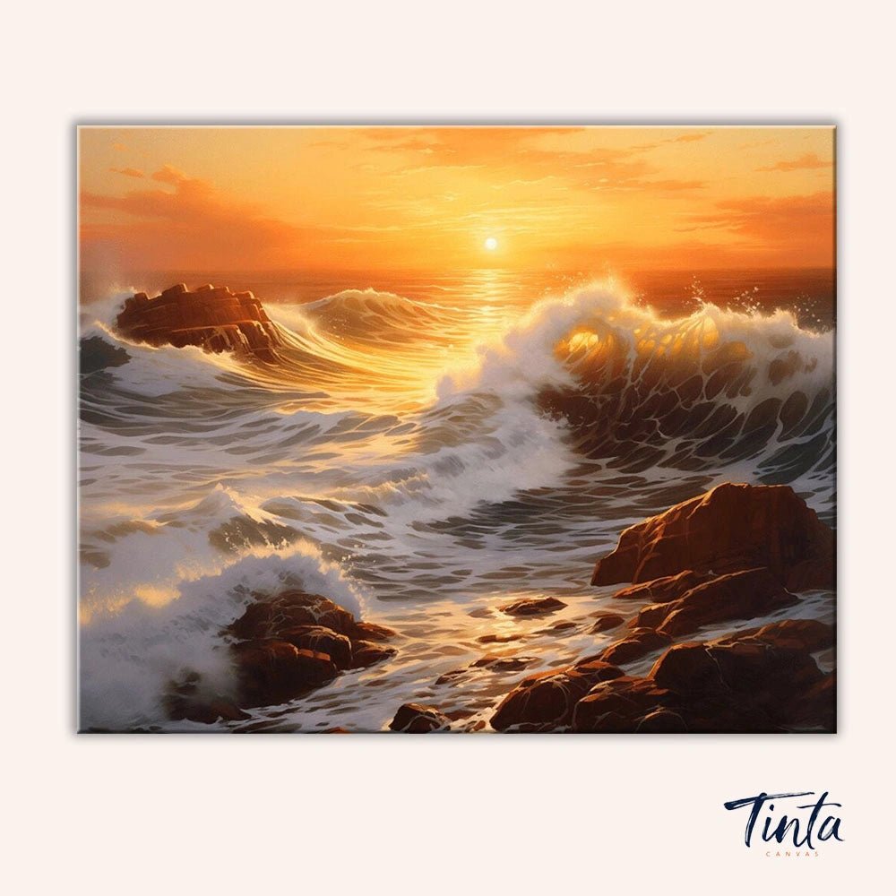 Wave Sunset paint by numbers kit