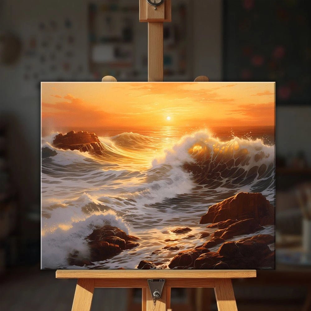 Wave Sunset paint by numbers kit
