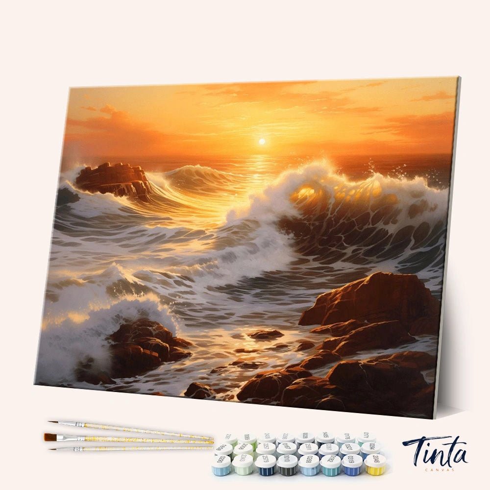 Wave Sunset paint by numbers kit