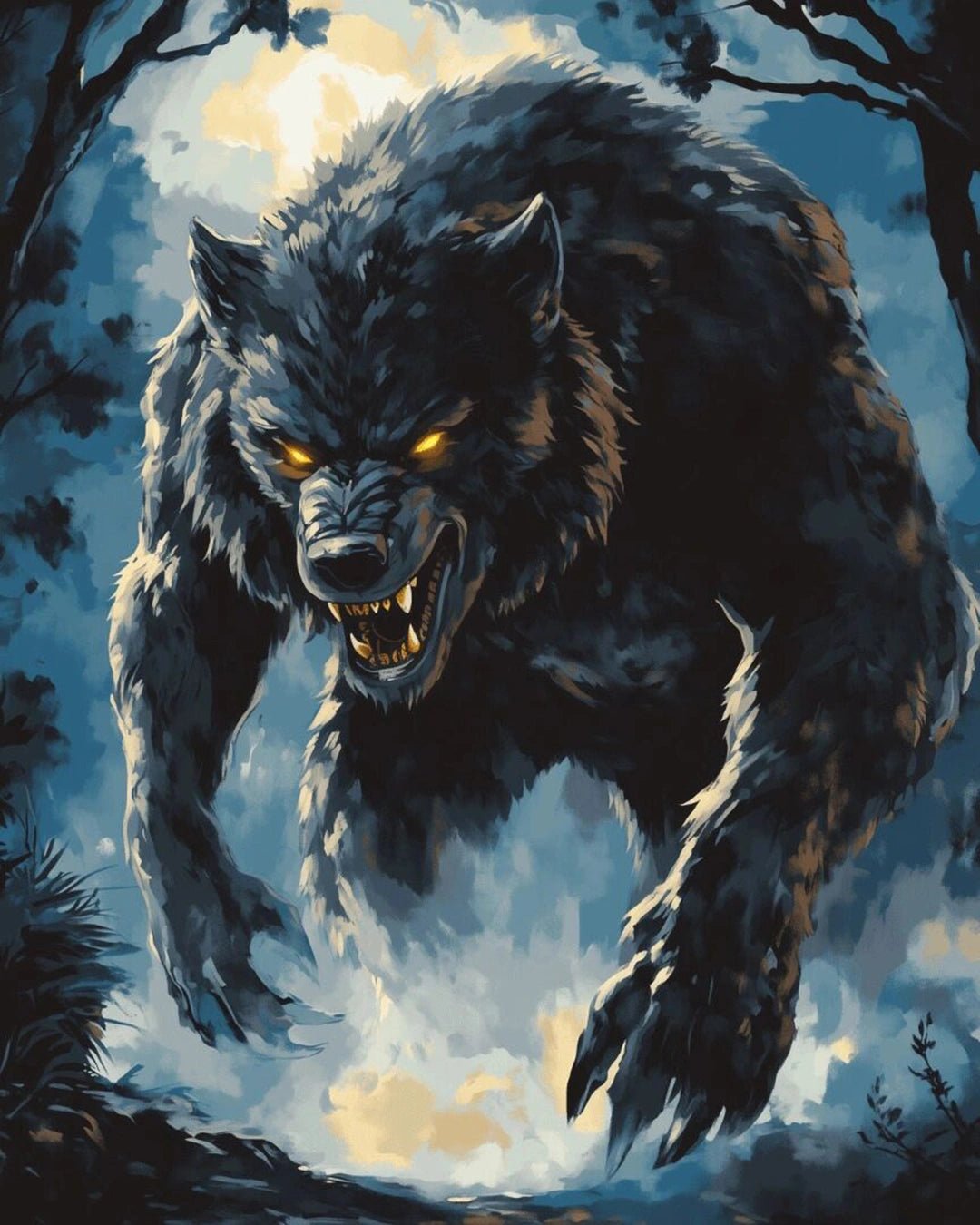 Werewolf Awakens paint by numbers kit