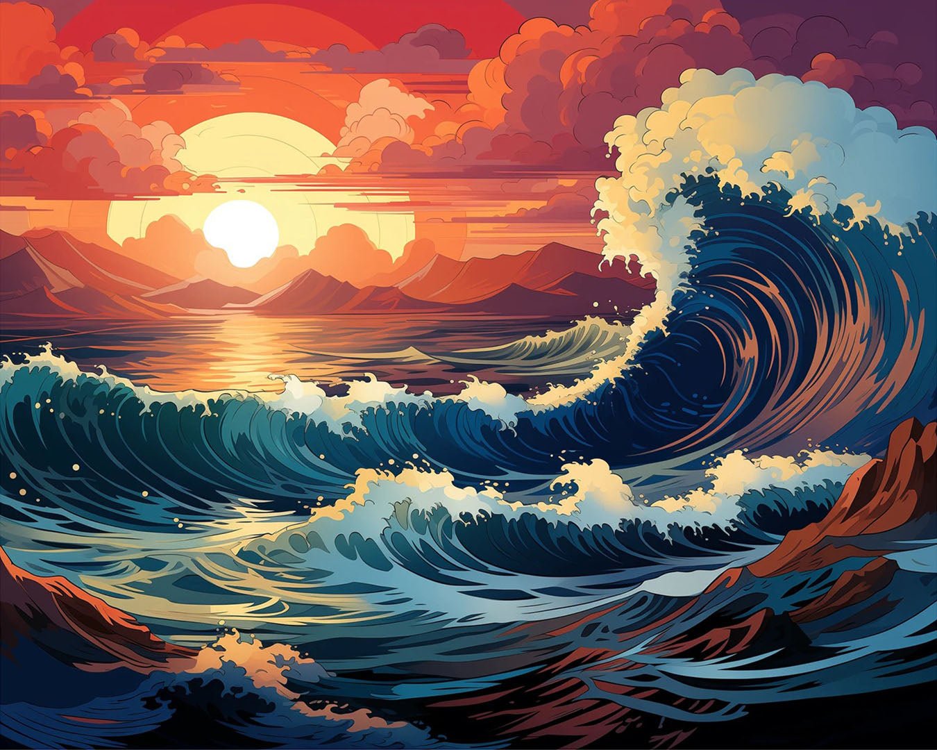 Amber Tide Rising paint by numbers kit