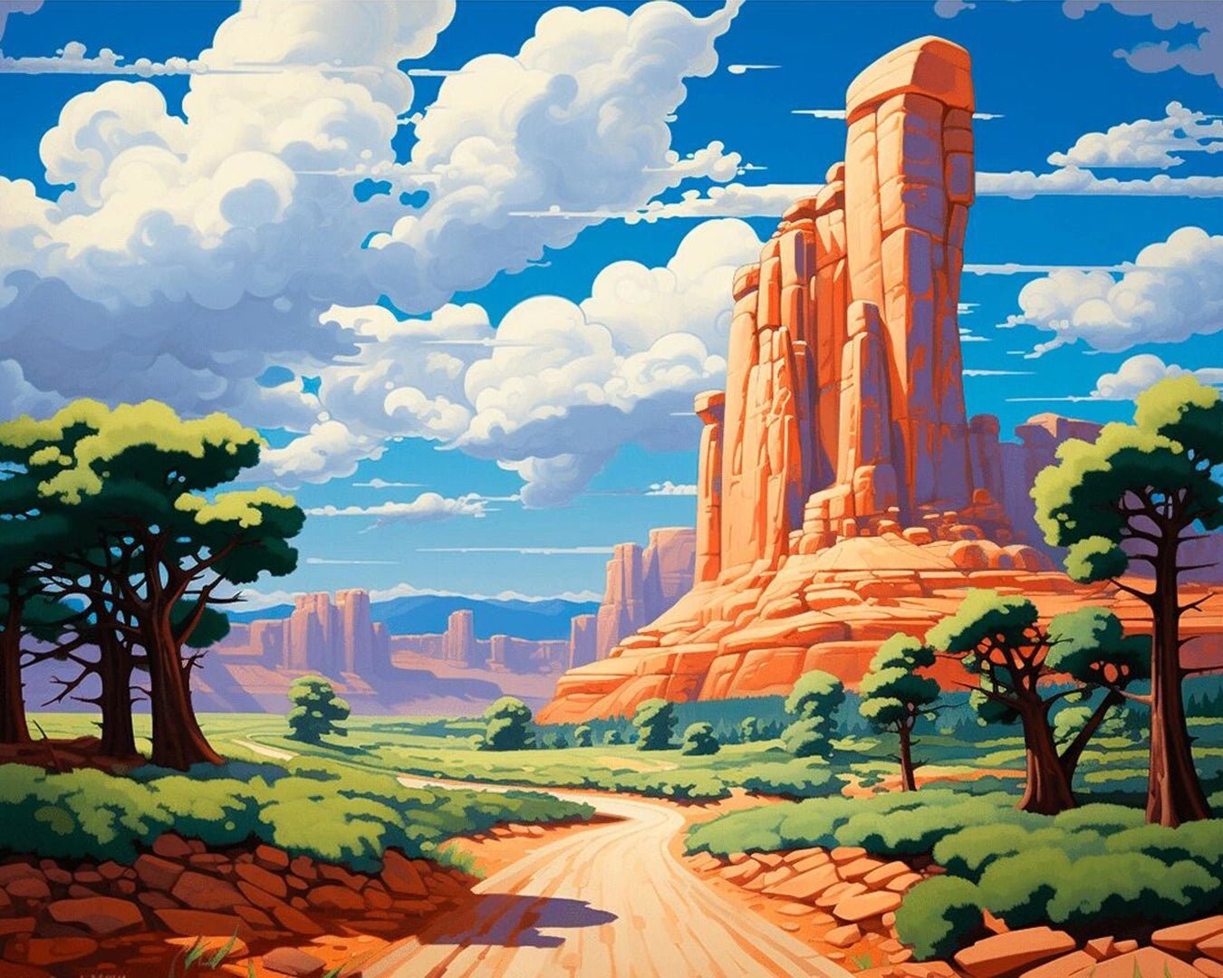 Western Drylands paint by numbers kit