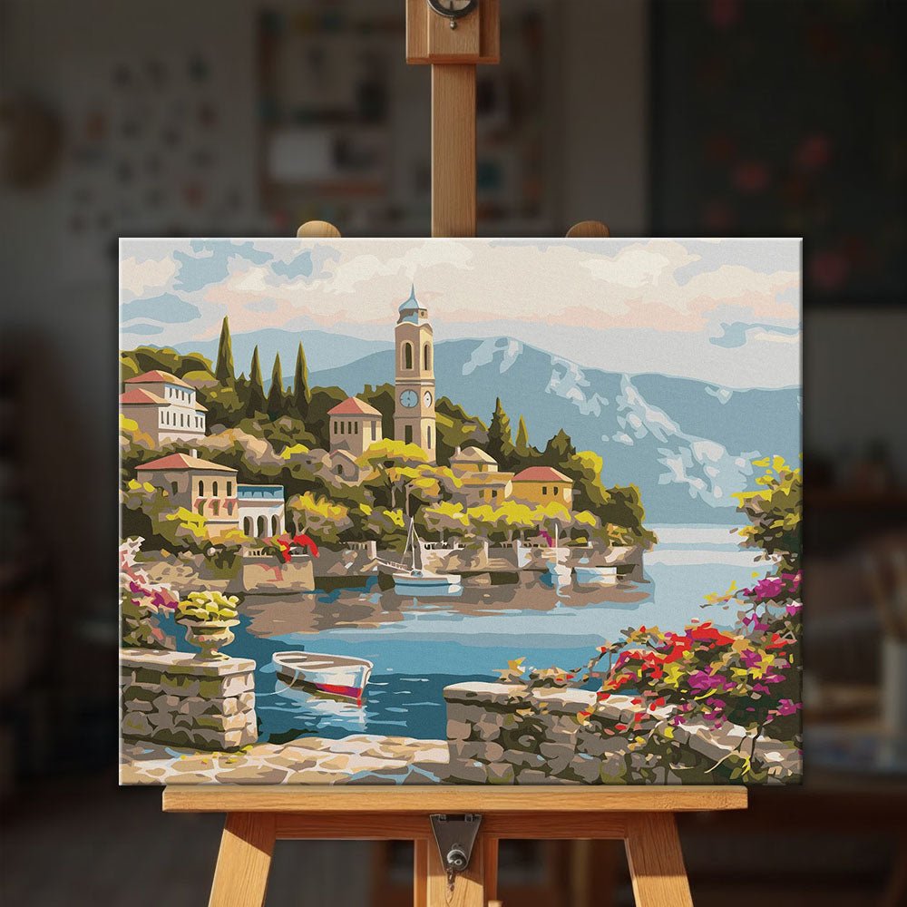 Lake Como Village paint by numbers kit