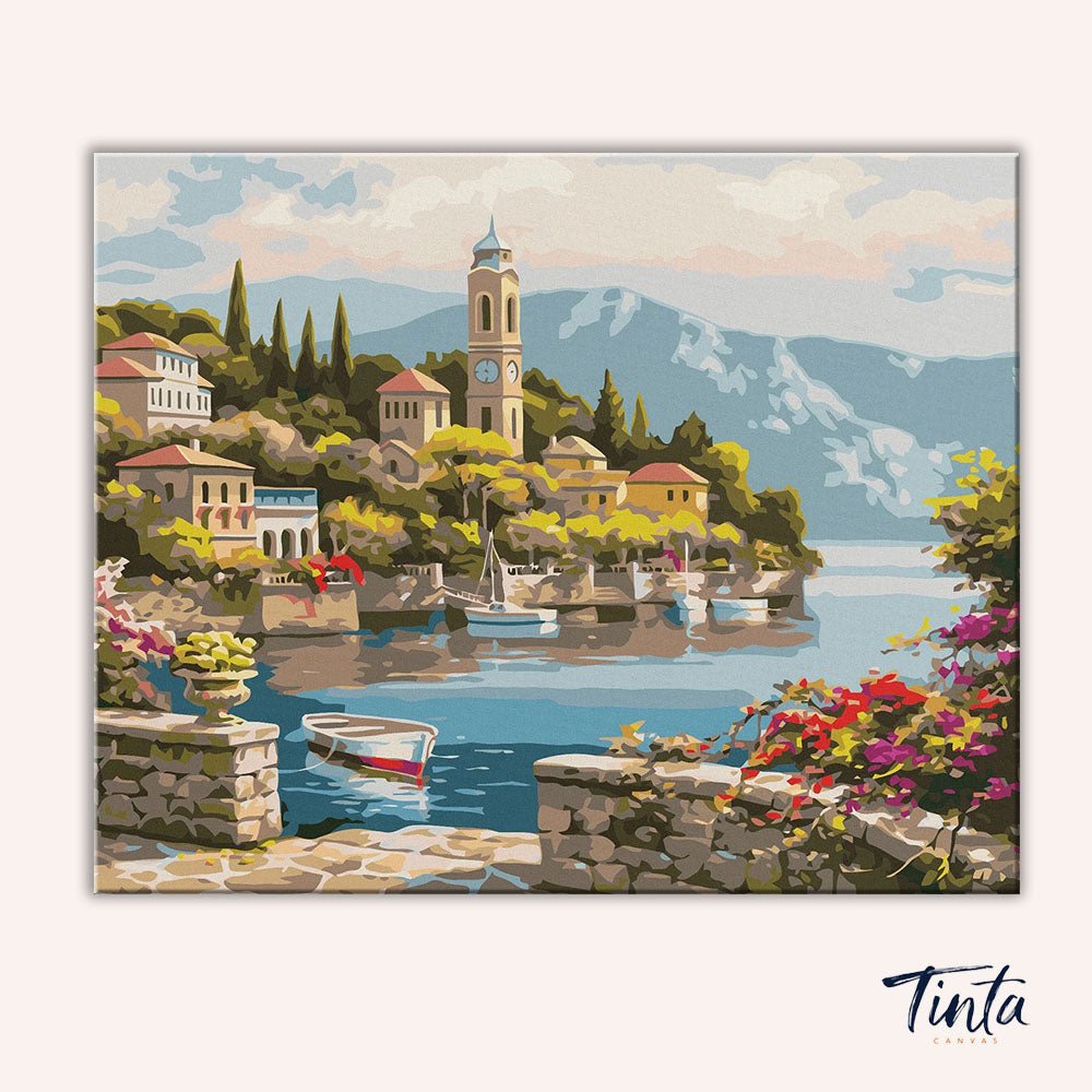 Lake Como Village paint by numbers kit