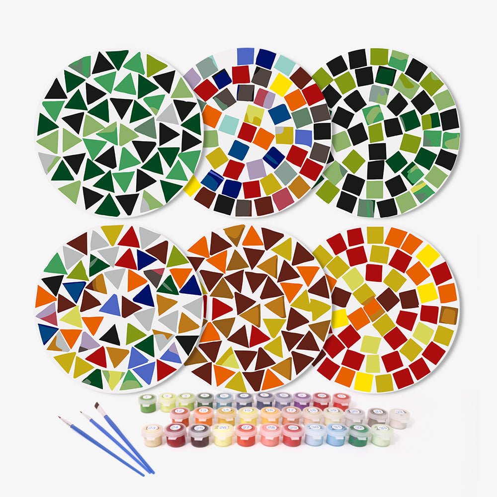Chromatic Geometry (6 Pieces) paint by numbers kit