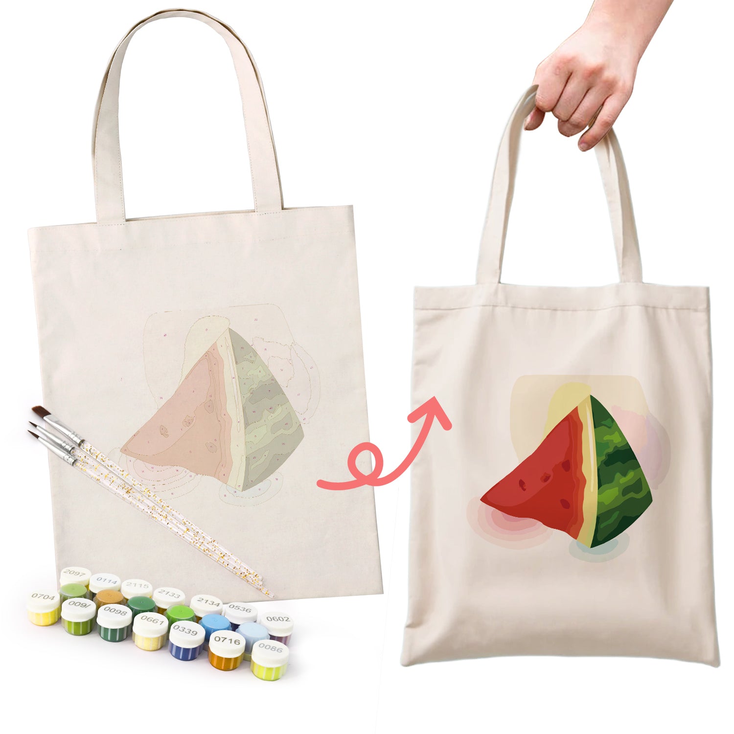 Juicy Watermelon Carry Bag paint by numbers kit