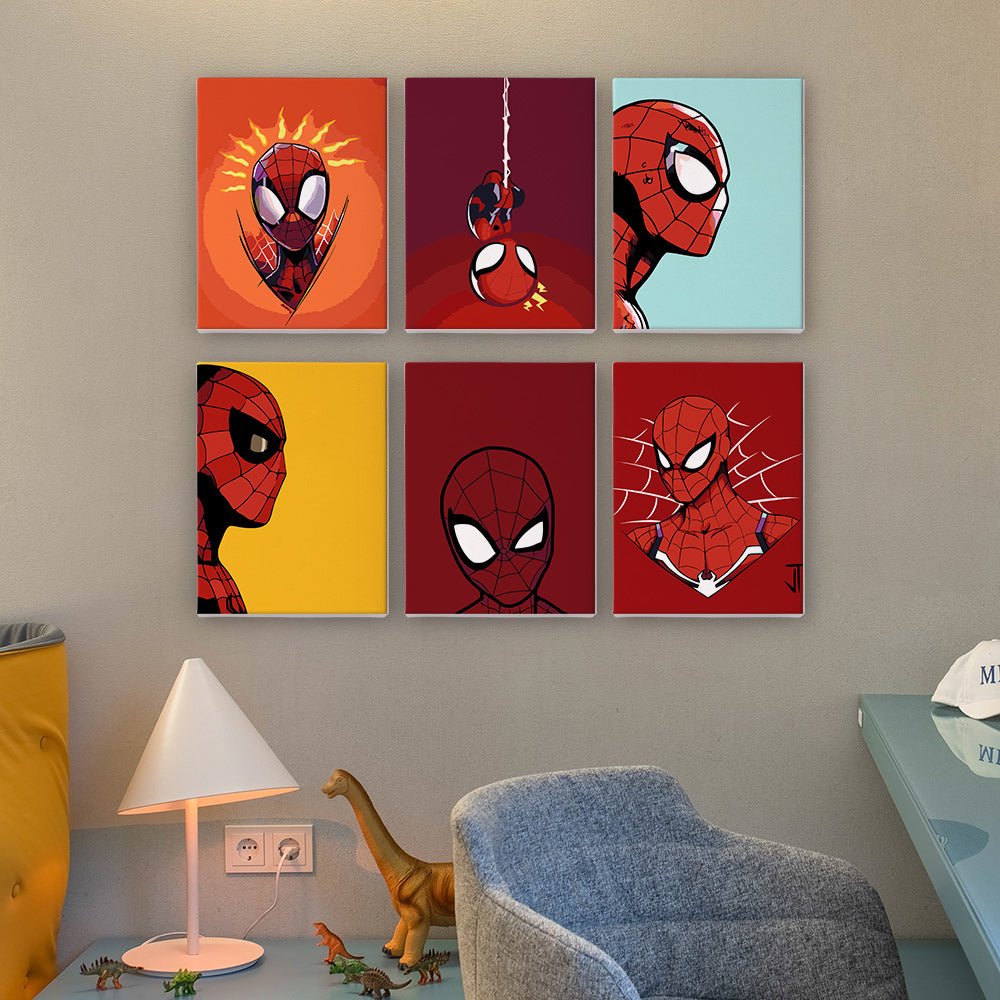 Spider Hero Minis - Mini Paint by Numbers Kit (6 Pieces) paint by numbers kit