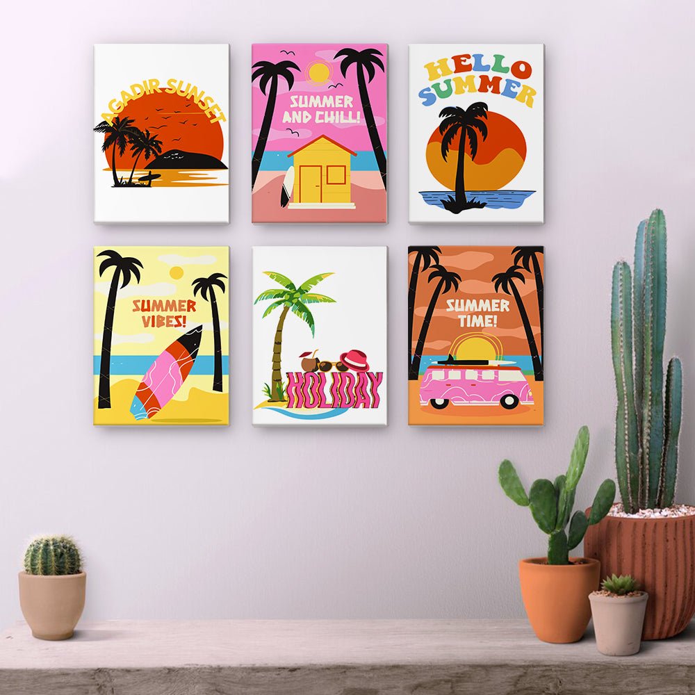 Endless Summer Escape - Mini Paint by Numbers Kit (6 Pieces) paint by numbers kit