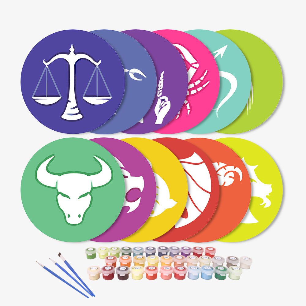 Vivid Zodiac (12 Pieces) paint by numbers kit