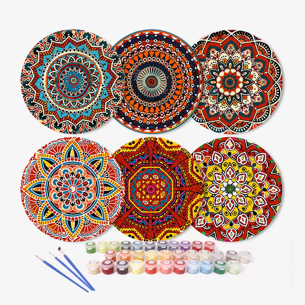 Radiant Mandala (6 Pieces) paint by numbers kit