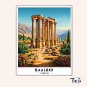 Baalbek - Travel Poster paint by numbers kit