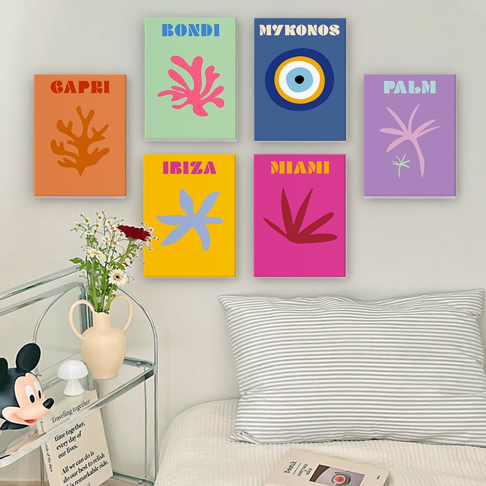 Island Icons Escape - Mini Paint by Numbers Kit (6 Pieces) paint by numbers kit