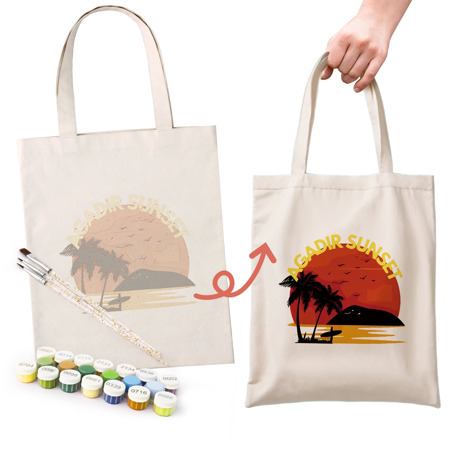 Agadir Sunset Carry Bag paint by numbers kit