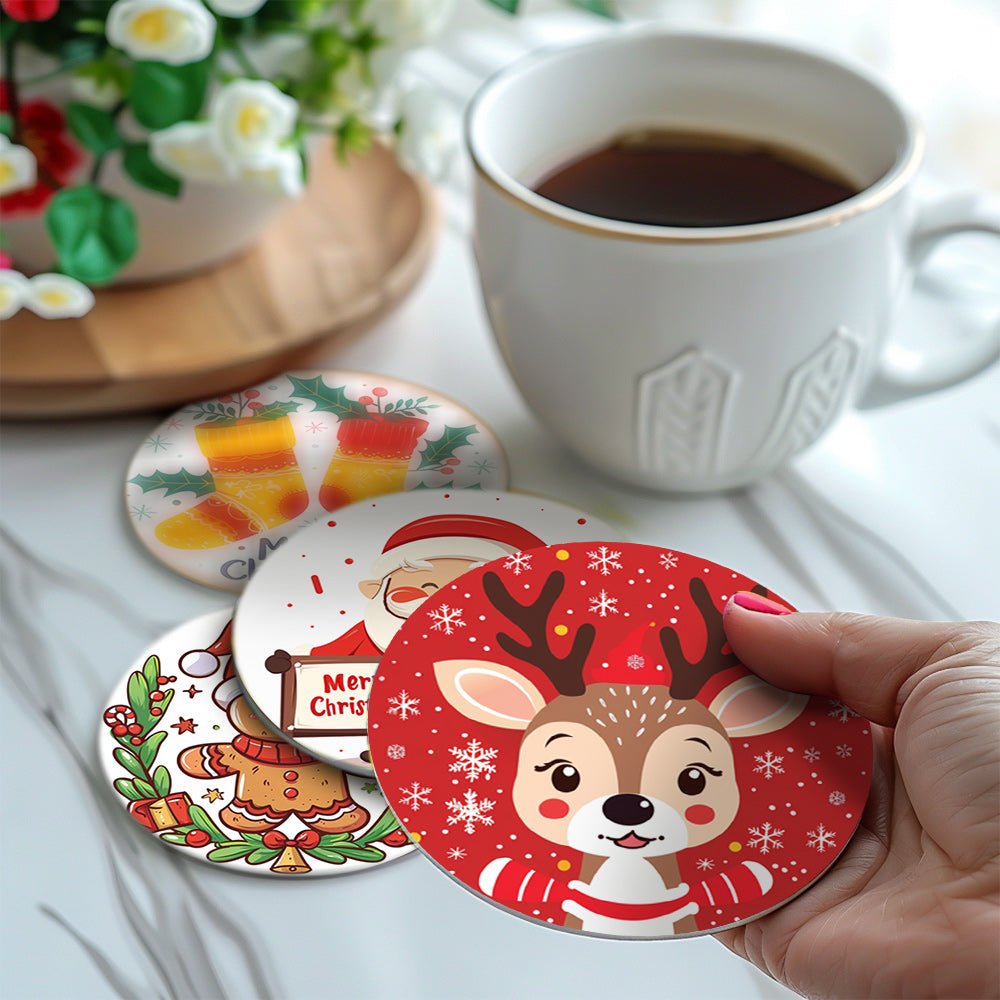 Christmas Holiday Joy - Coasters Paint by Numbers Kit (6 Pieces) paint by numbers kit