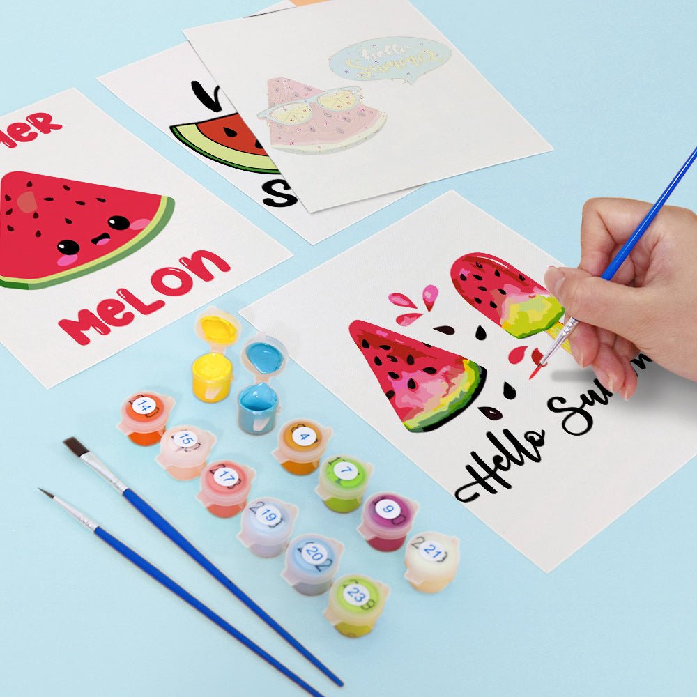 Hello Summer Melon - Mini Paint by Numbers Kit (6 Pieces) paint by numbers kit