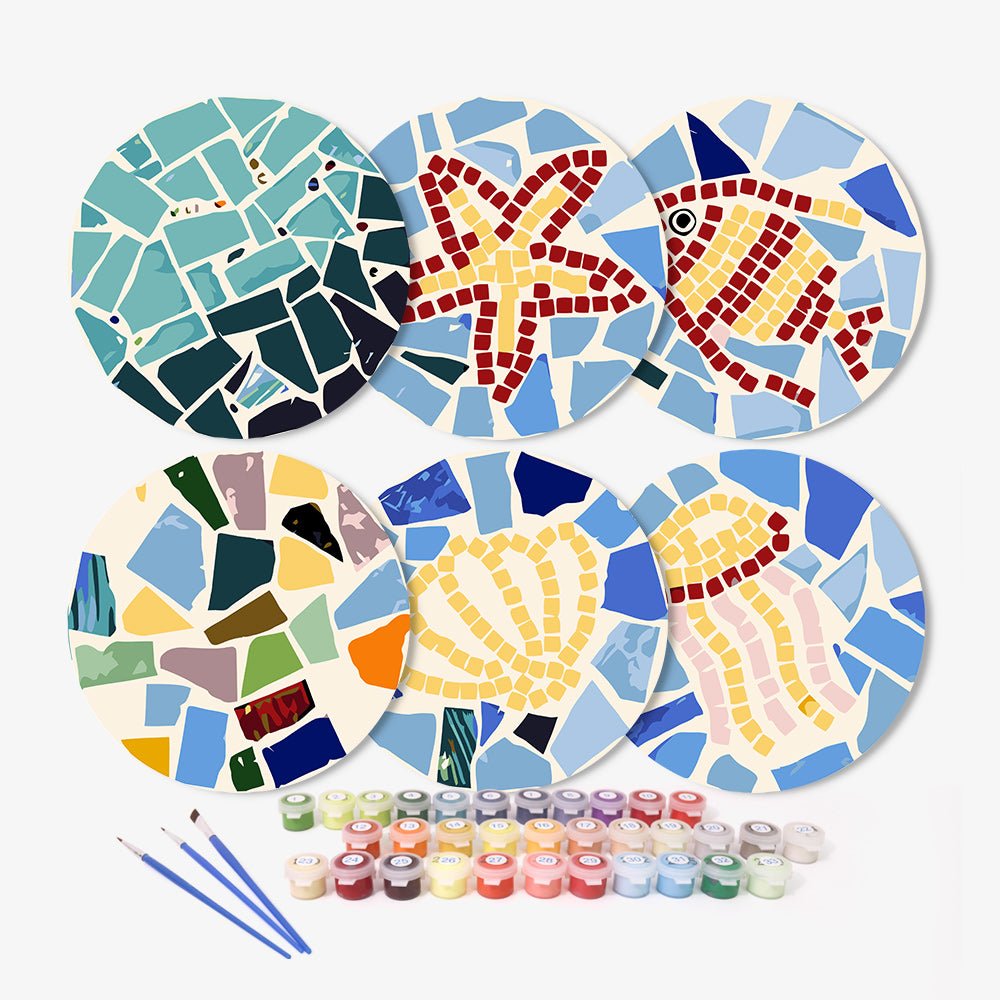 Azure Tides (6 Pieces) paint by numbers kit