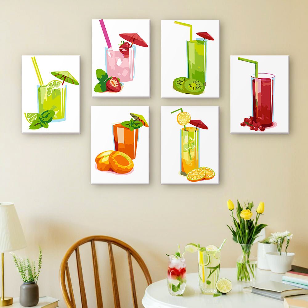 Fresh Juice - Mini Paint by Numbers Kit (6 Pieces) paint by numbers kit