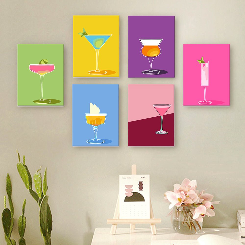 Velvet Cocktail Evenings - Mini Paint by Numbers Kit (6 Pieces) paint by numbers kit