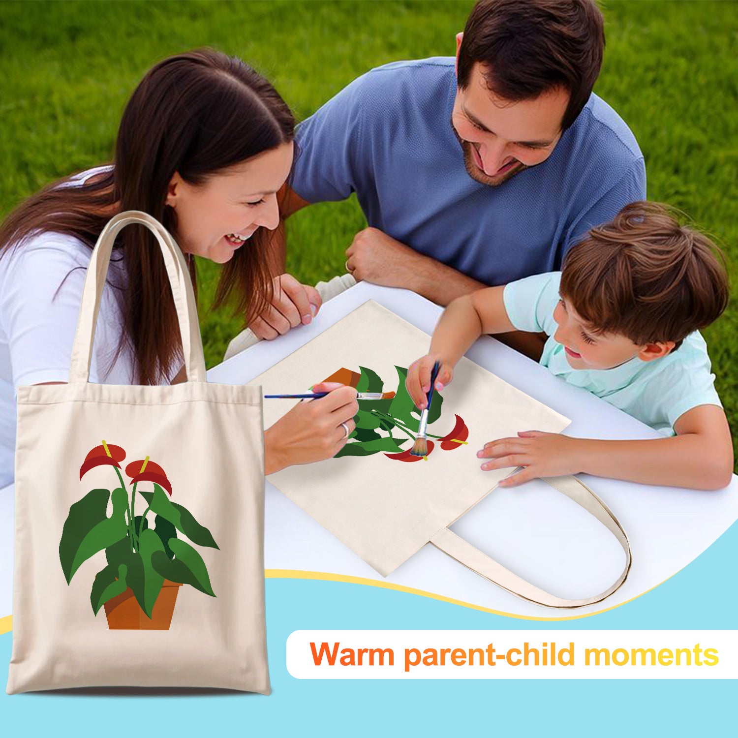 Anthurium Plant Carry Bag paint by numbers kit
